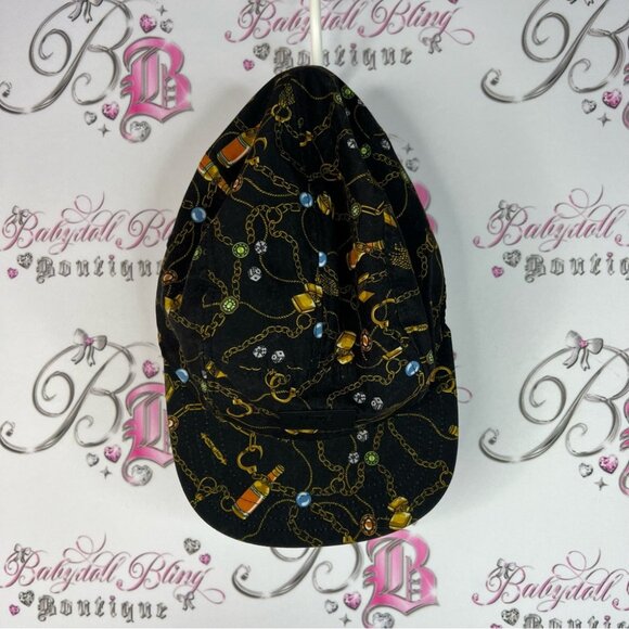 Vans hat chains diamonds dice jewels chain Black Cap with Gold Chain Design main image 6